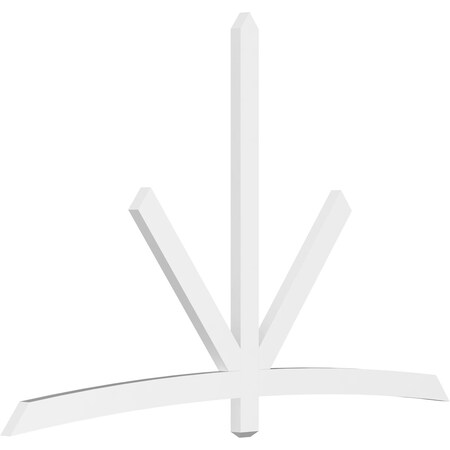 Ekena Millwork Alberta Architectural Grade PVC Gable Bracket, 96"W x 60"H x 2"D x 4"F, 15/12 Pitch GBP096X60X0204ALB00